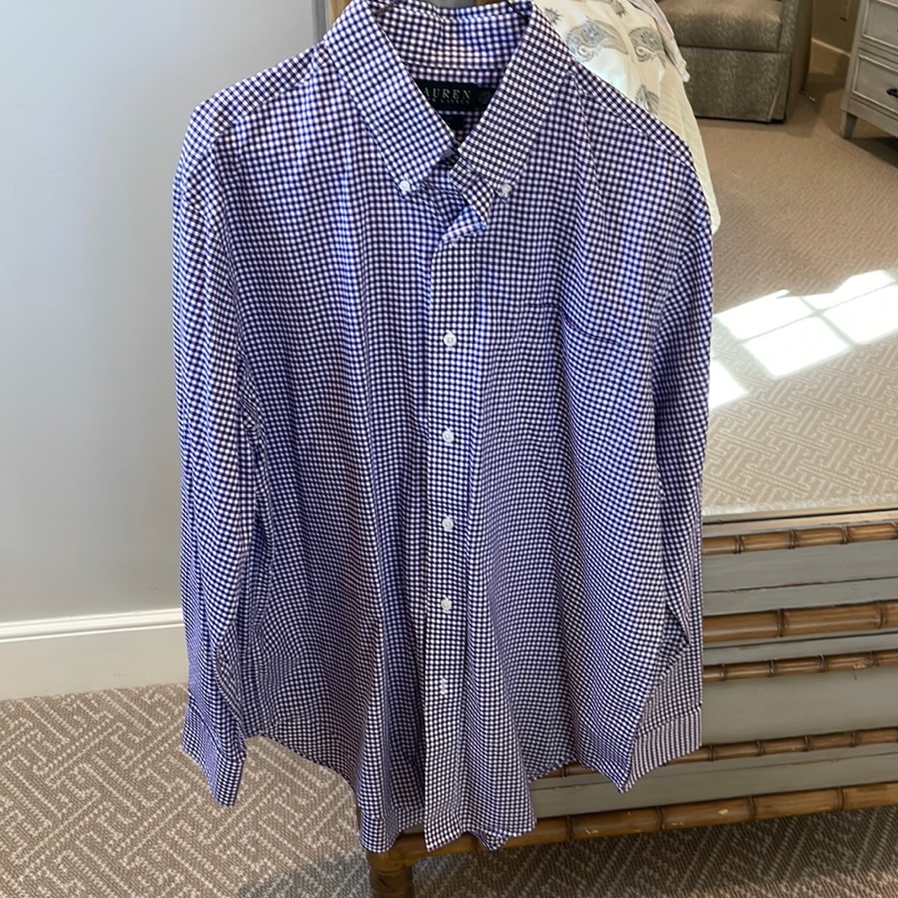 Ralph Lauren Classic Fit Non Iron Button Down Shirt Sz 16-1/2, 34/35